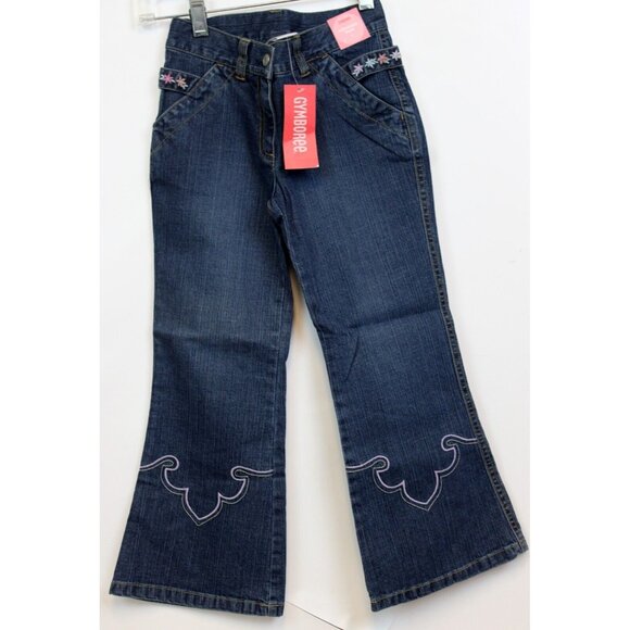 2006 Gymboree Park City Luxe Western Embroidered Scallop Jeans sz 6 NWT Flared - Picture 1 of 6